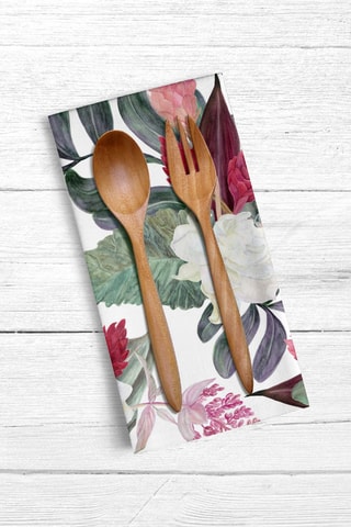 Strofinaccio in cotone bio - Verde e rosa