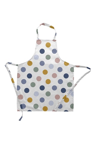 Grembiule in lino 0120-160 - Bianco e blu