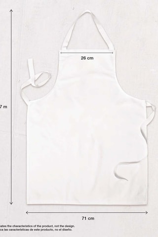 Grembiule in lino 0120-160 - Bianco e blu