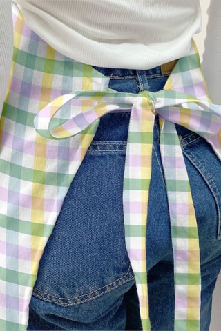 Grembiule in cotone bio - Verde e giallo 