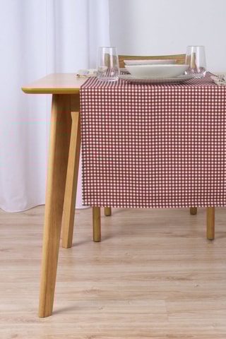 Runner in cotone bio Ceres - Bianco e rosso - 150 x 50 cm