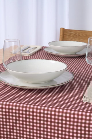 Runner in cotone bio Ceres - Bianco e rosso - 150 x 50 cm