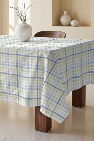 Tovaglia rettangolare antimacchia - Bianco e navy 