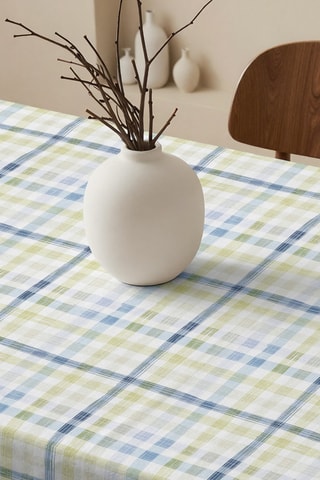 Tovaglia rettangolare antimacchia - Bianco e navy 