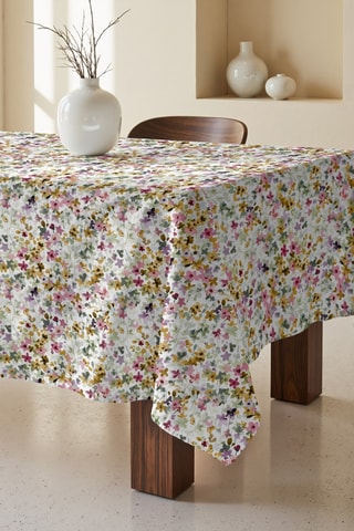 Tovaglia rettangolare antimacchia - Bianco e viola