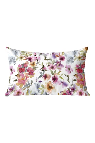 Copricuscino - Bianco e viola - 30 x 50 cm