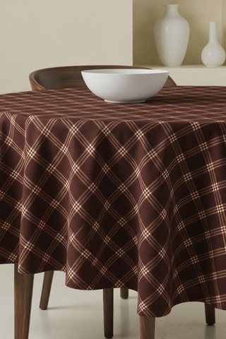 Tovaglia rotonda antimacchia - Marrone