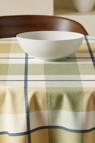 Tovaglia rotonda antimacchia - Giallo e verde oliva