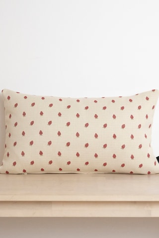 Copricuscino - Bianco e rosso - 30 x 50 cm