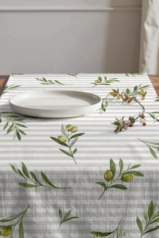 Runner in cotone bio - Bianco e grigio - 50 x 150 cm