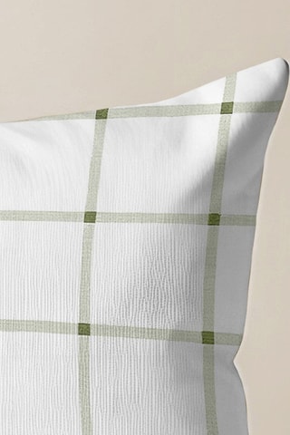 Copricuscino - Bianco e verde oliva - 30 x 50 cm