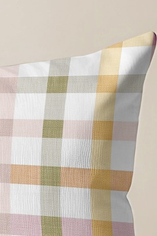 Copricuscino - Bianco e salmone - 30 x 50 cm