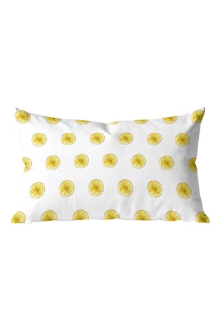 Copricuscino - Bianco e giallo - 30 x 50 cm