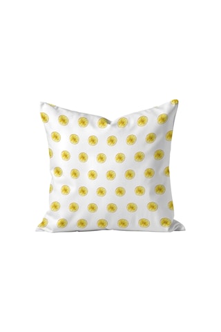 Copricuscino - Bianco e giallo - 50 x 50 cm