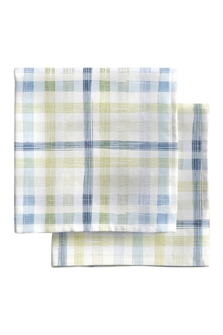 4 tovaglioli - Bianco e blu scuro