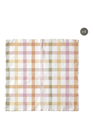 4 tovaglioli - Bianco e viola