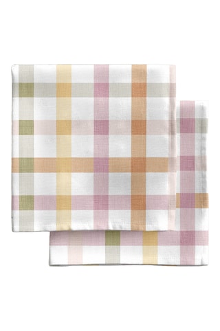 4 tovaglioli - Bianco e viola