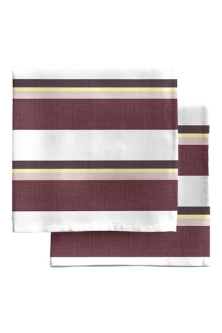 4 tovaglioli - Bianco e bordeaux