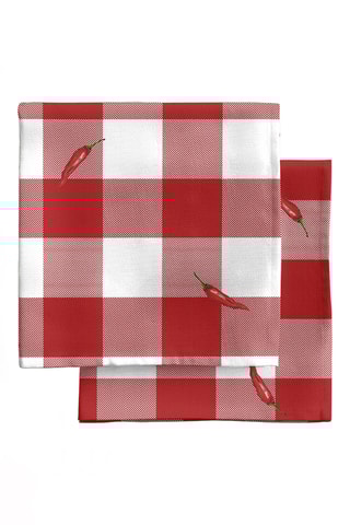 4 tovaglioli - Rosso e bianco