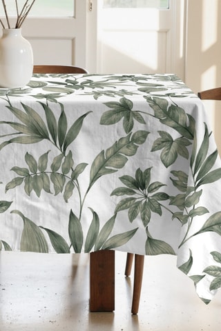 Tovaglia quadrata antimacchia - Verde scuro e bianco - 180 x 180 cm