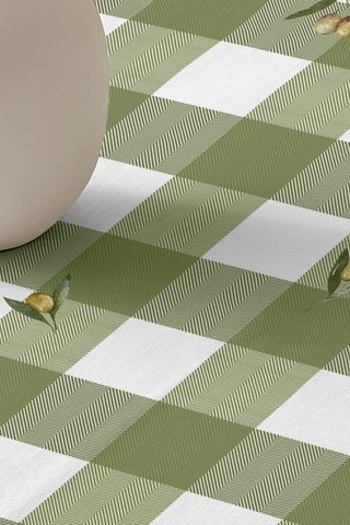 Tovaglia quadrata antimacchia - Verde chiaro e bianco - 180 x 180 cm