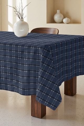 Tovaglia quadrata antimacchia - Navy e bianco - 180 x 180 cm