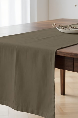 Runner antimacchia in cotone bio - Marrone - 50 x 150 cm