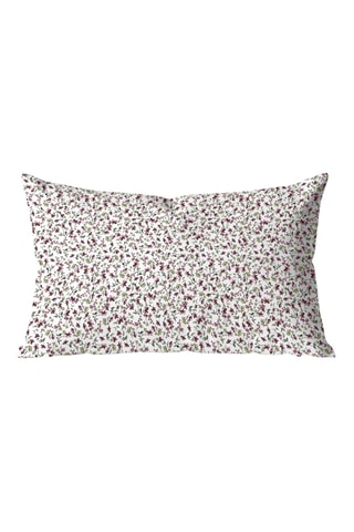 Copricuscino - Bianco e viola - 30 x 50 cm