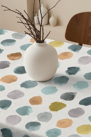 Tovaglia quadrata antimacchia  - Bianco e marrone