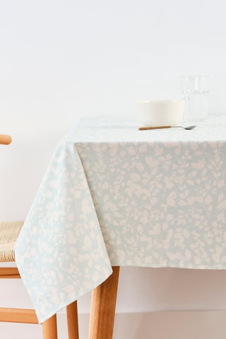 Tovaglia rettangolare antimacchia in cotone bio - Celeste - 100 x 155 cm