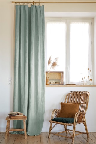 Rideau ajustable en lin Soline - Eucalyptus - 140 x 270 cm