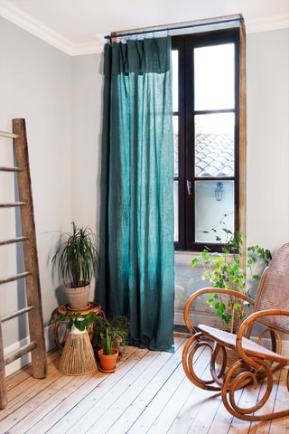 Rideau ajustable en coton Gaia -  Canard - 140 x 300 cm