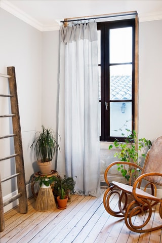 Rideau ajustable en coton Gaïa - Nuage - 140 x 300 cm