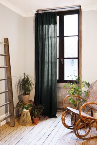 Rideau ajustable Gaia - Vert foncé - 140 x 300 cm