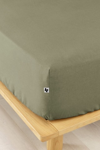 Drap-housse en flanelle de coton Candice - Romarin