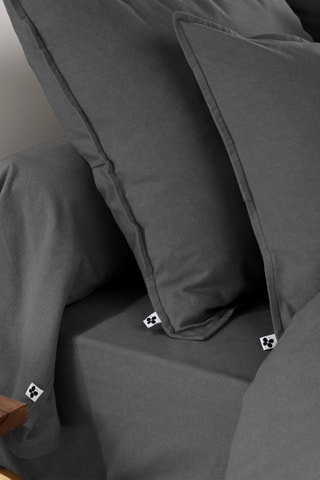 Taie d'oreiller en flanelle de coton 170 g/m² Candice - Anthracite