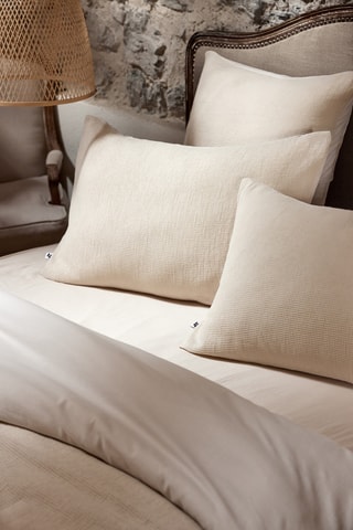 Taie d’oreiller réversible en coton 57 fils/cm² Alma - Beige