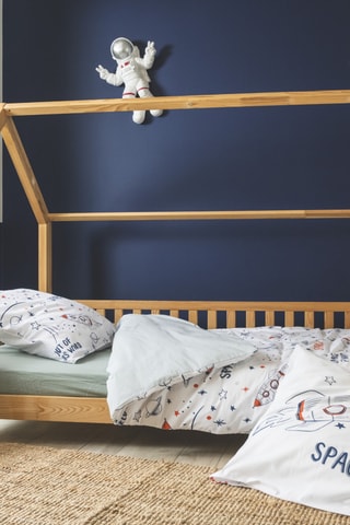 Parure de couette en coton 57 fils/cm² Galaxie - Blanc