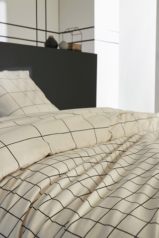 Parure de couette en coton Carrie Pampa - Ecru et noir