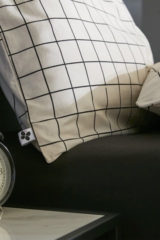 Parure de couette en coton Carrie Pampa - Ecru et noir