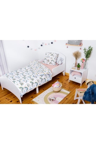 Parure de couette en coton 57 fils/cm² Arcoeur - Blanc et bleu