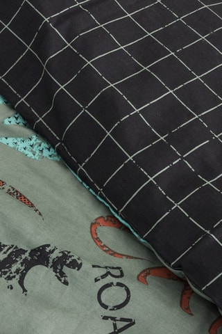 Parure de couette en coton Trias - Vert et noir