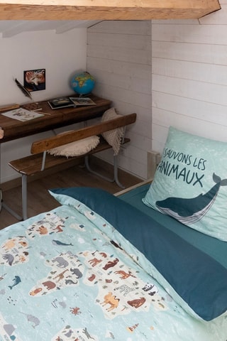 Parure de lit en coton 57 fils/cm²
Map - Bleu