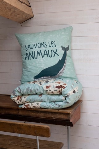 Parure de lit en coton 57 fils/cm²
Map - Bleu