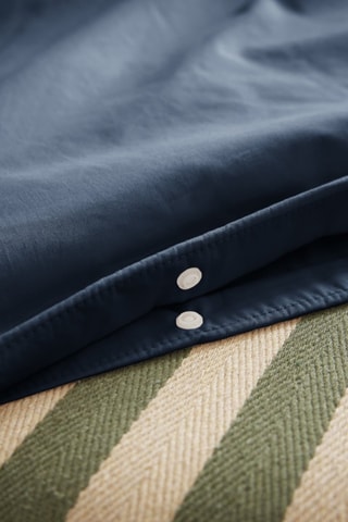 Housse de couette en percale de coton 80 fils/cm² Bally  - Bleu nuit