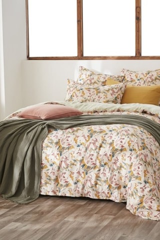 Housse de couette réversible Clarence - Blanc et vert