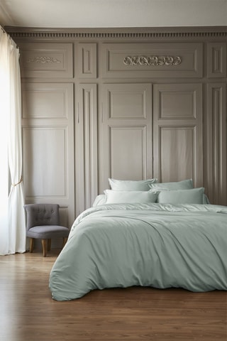 Housse de couette en viscose de bambou 57 fils/cm² Salomé - Vert clair