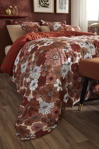 Housse de couette Anna - Orange et blanc