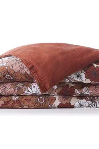 Housse de couette Anna - Orange et blanc