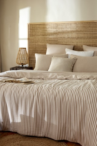 Housse de couette Romie - Beige et blanc